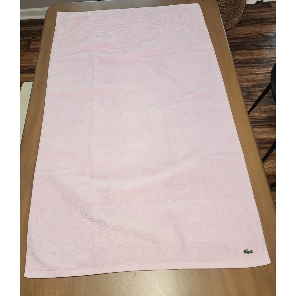 Lacoste 3 Piece Towel Set In Pink 100% Supima Cotton Bath & Hand Towel Washcloth